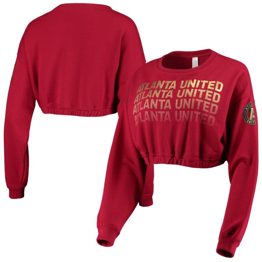 NWT Women's Atlanta United FC ZooZatz Red Cinch Waist Pullover Sweatshirt